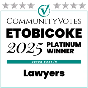 2025 Community Votes Etobicoke Platinum - Voted best in Lawyers